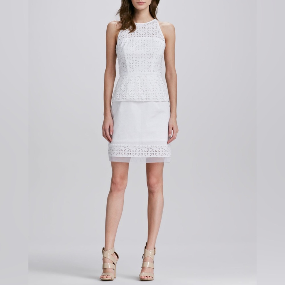 Milly Mia Eyelet Peplum Dress